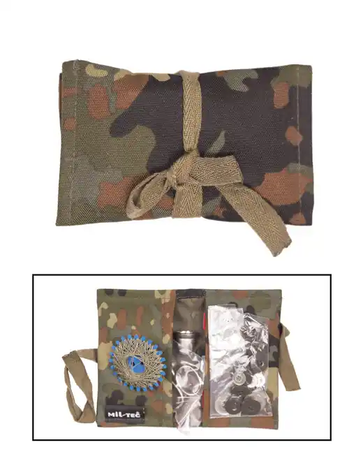 Sleva Mil-Tec BW sada na šití s pouzdrem, flecktarn