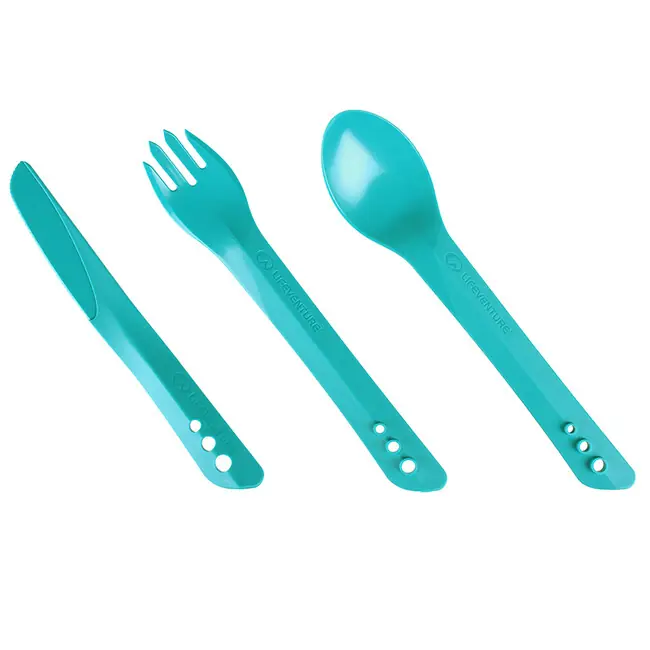 Lifeventure Plastové příbory Ellipse Cutlery Set, teal barva Ihned K Objednání