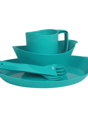 Lifeventure Plastový jídelní set Ellipse 4 ks, teal Víkendová Akce