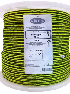 Autentický BEAL Arboristické lano s koncovými smyčkami Ginkgo 12 mm 200 m