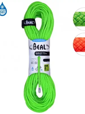 Akční Nabídka BEAL lezecké lano Gully Unicore 7,3 mm 2 × 50 m, oranžová / zelená