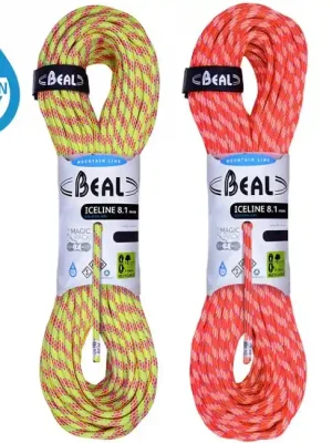 BEAL lezecké lano Ice Line Unicore 8,1 mm 2 × 60 m, anis / oranžová Značkový