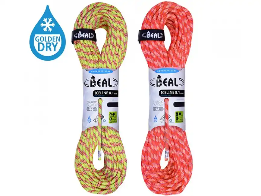 BEAL lezecké lano Ice Line Unicore 8,1 mm 2 × 60 m, anis / oranžová Značkový