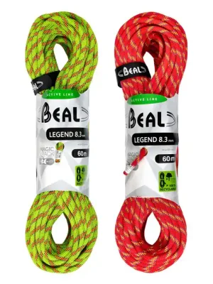 Akční Nabídka BEAL lezecké lano Legend 8,3 mm 2 × 60 m, zelené / růžové