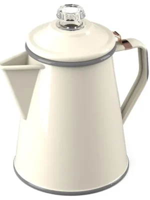 Finální Výprodej GSI Outdoors Smaltovaný perkolátor 1,9 l, krémový