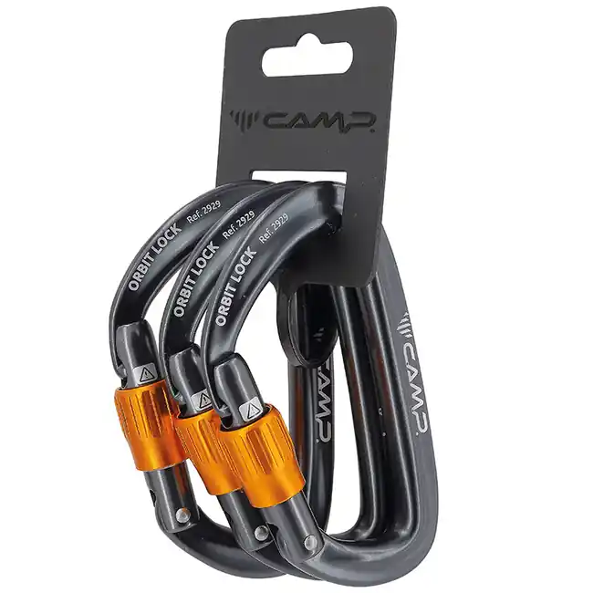 Karabiny CAMP se šroubovacím zámkem Orbit Lock 3 Pack, pistolový kov Sezónní Sleva