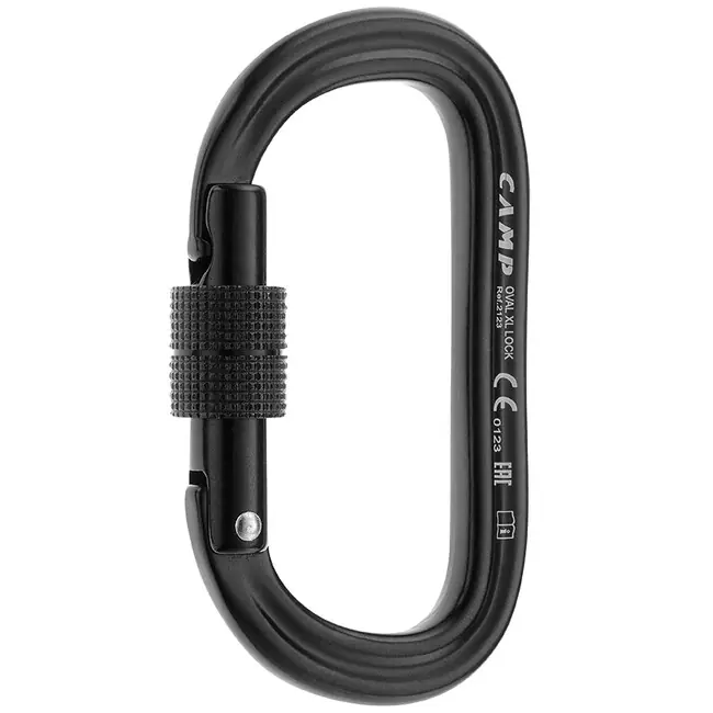 Speciální Cena CAMP Hliníková karabina se šroubovacím zámkem Oval XL Lock, černá