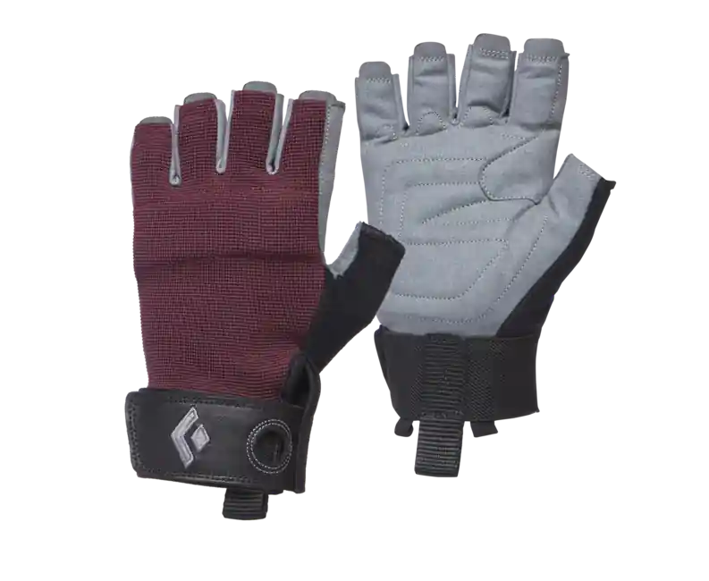 Akční Nabídka Dámské lezecké rukavice Black Diamond Crag Half-Finger, bordeaux
