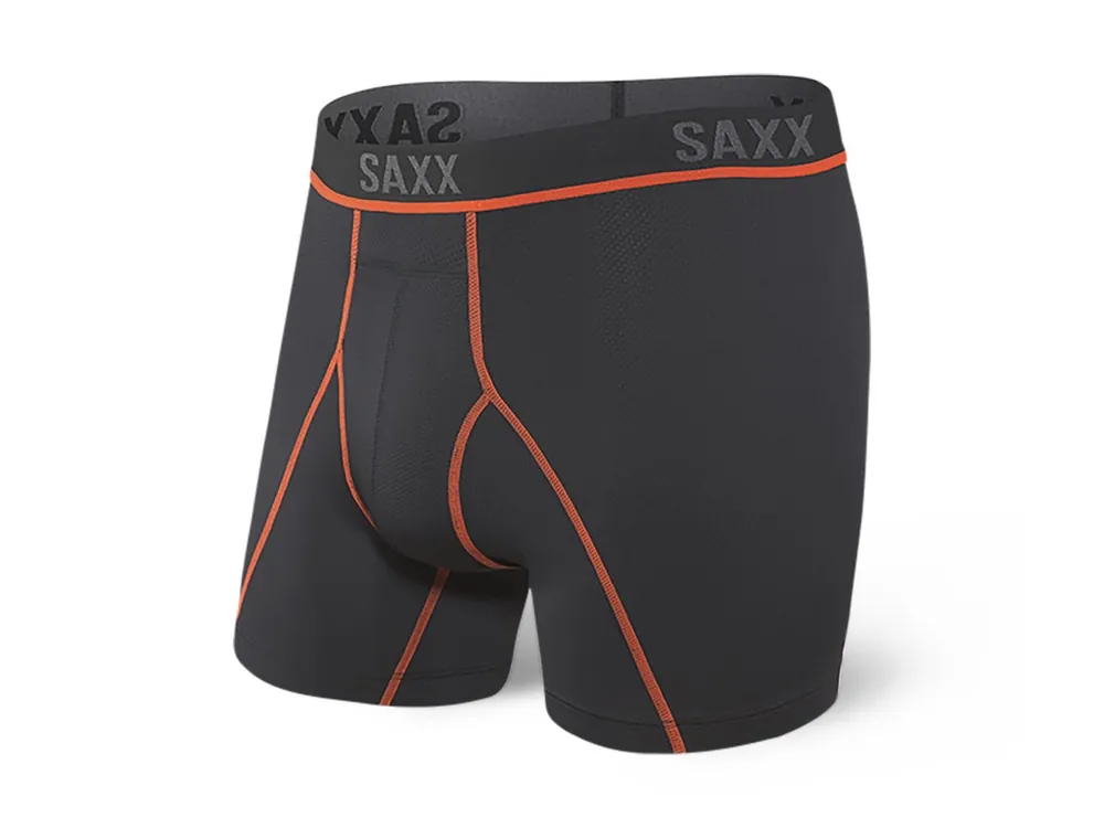 Novinka SAXX KINETIC L-C MESH BB Man, black/vermillion - boxerky pánské
