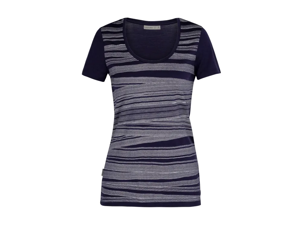 Novinka Icebreaker Wmns Tech Lite SS Scoop 1000 Lines Midnight Navy