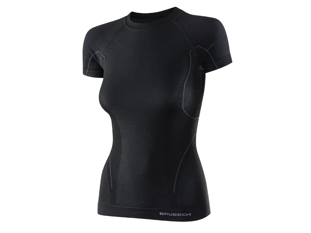 Ihned K Objednání Brubeck Active Wool Womens T-Shirt SS11700 Black - dámské tričko