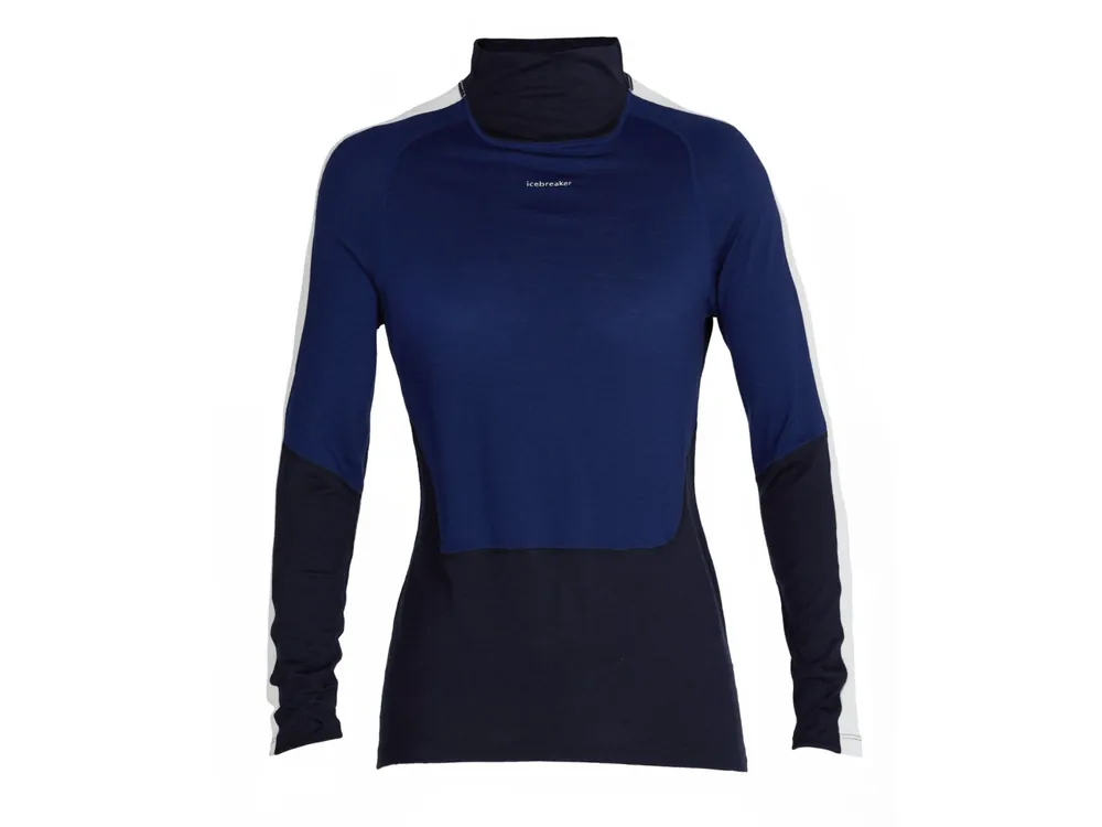 Icebreaker Wmns 200 Sonebula LS High Neck, Midnight Navy/Royal Navy Víkendová Akce