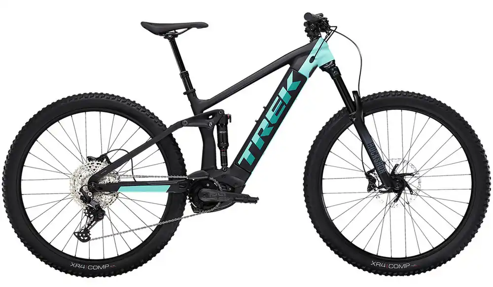 Finální Výprodej Celoodpružené elektrokolo Trek Rail 5 Deore 625W Matte Trek Black/Miami Green
