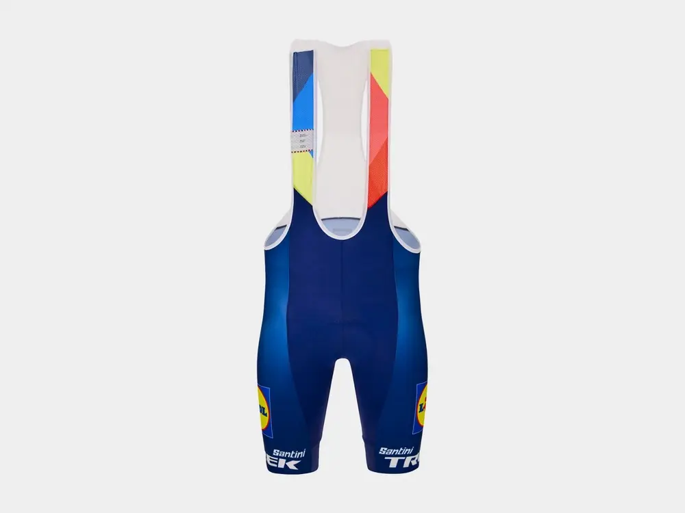 Cyklistické kraťasy Trek Lidl Santini Bib navy blue/yellow Vrácení Zdarma