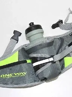 ONE WAY DRINK BELT žluto-šedá, běžecká ledvinka na láhev Cenová Bomba