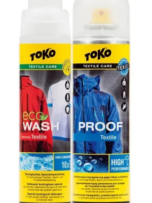 Kup Teď TOKO Duo - Pack Textille Proof and ECO Textile Wash 2 x 250ml - prací prášek + impregnace