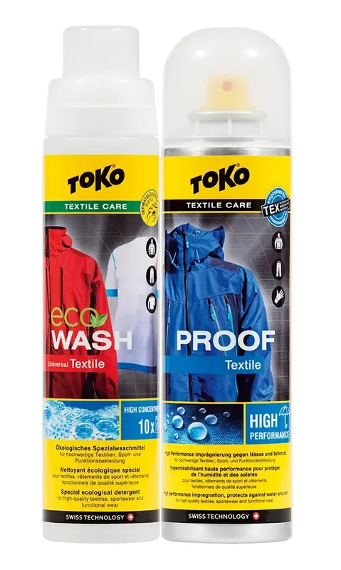 Kup Teď TOKO Duo - Pack Textille Proof and ECO Textile Wash 2 x 250ml - prací prášek + impregnace