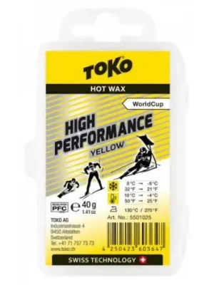 Finální Výprodej TOKO High Performance Yellow Hot Wax, +10°C až -4°C, 40 g, skluzný vosk