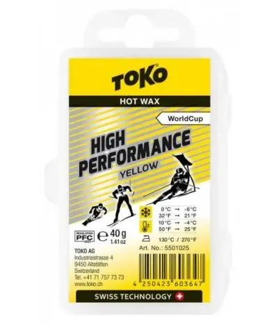Finální Výprodej TOKO High Performance Yellow Hot Wax, +10°C až -4°C, 40 g, skluzný vosk