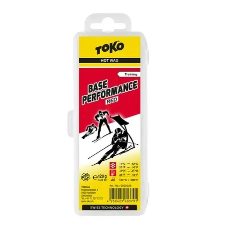 Top Prodej TOKO Base Performance Hot Wax Red, -2°C až -11°C, 120 g, skluzný vosk