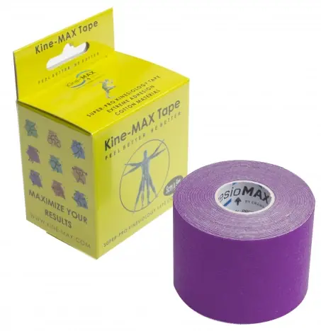 KINE-MAX TAPE SUPER-PRO COTTON - KINESIOLOGICKÝ TEJP - FIALOVÝ Cenový Hit