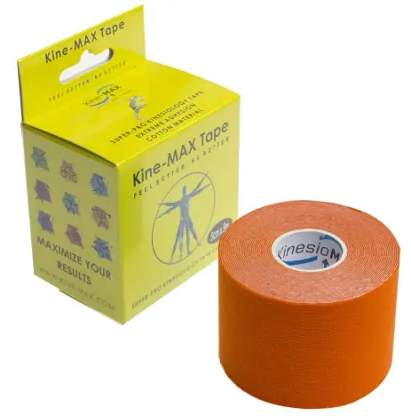 Sleva KINE-MAX TAPE SUPER-PRO COTTON - KINESIOLOGICKÝ TEJP - ORANŽOVÝ