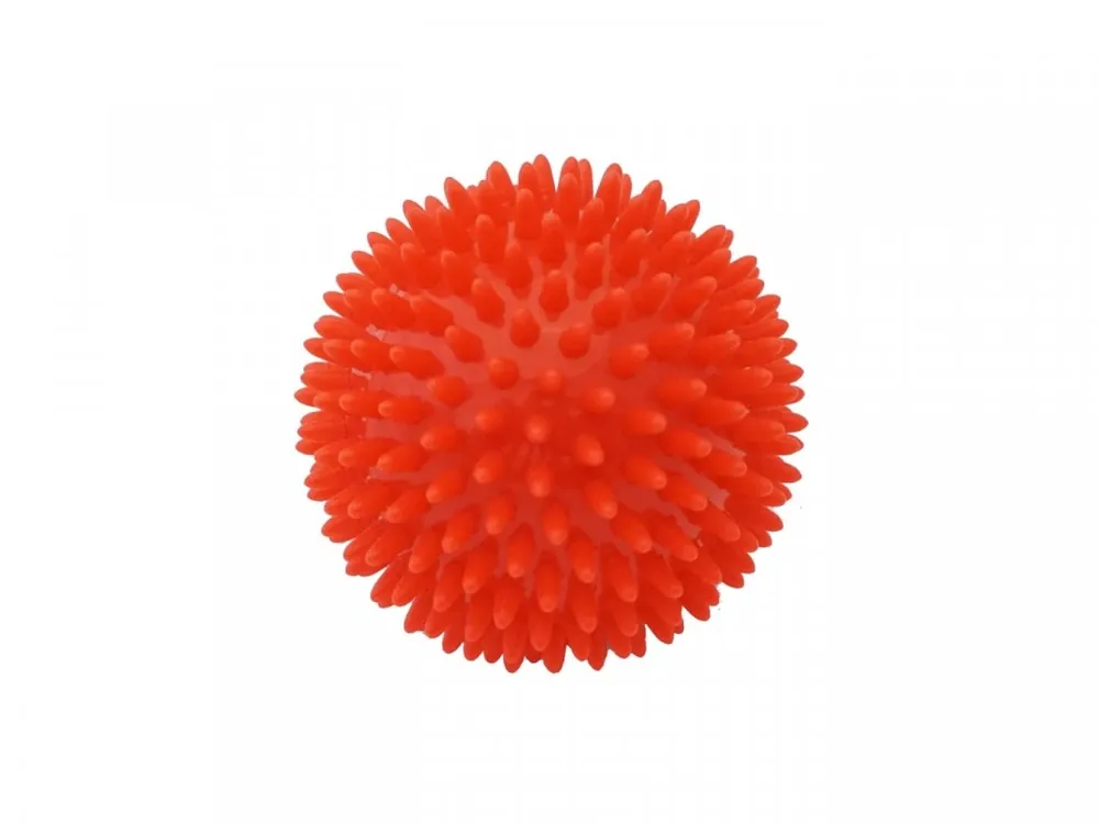 KINE-MAX PRO-HEDGEHOG MASSAGE BALL - MASÁŽNÍ MÍČEK JEŽEK 9CM - ČERVENÝ Jen Po Omezenou Doba