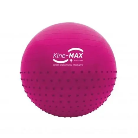 KINE-MAX PROFESSIONAL GYM BALL - GYMNASTICKÝ MÍČ 65CM - RŮŽOVÝ Tovární Cena