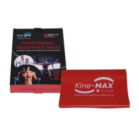 Výprodej KINE-MAX PROFESSIONAL RESISTANCE BAND - POSILOVACÍ GUMA - LEVEL 2 - ČERVENÁ (STŘEDNÍ)