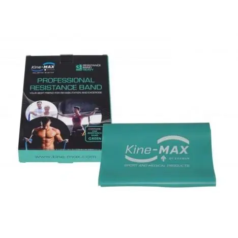 KINE-MAX PROFESSIONAL RESISTANCE BAND - POSILOVACÍ GUMA - LEVEL 3 - ZELENÁ (TĚŽKÁ) Časově Omezené