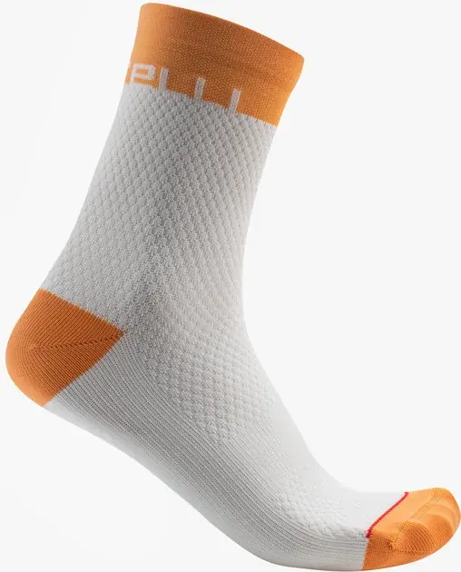 Novinka Castelli Velocissima 12 Sock L/XL bílá/oranžová