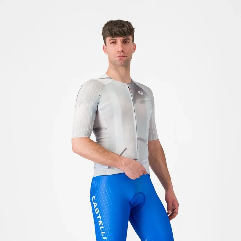 Castelli Dres Aero Race 8S L světle šedá Vysoce Kvalitní