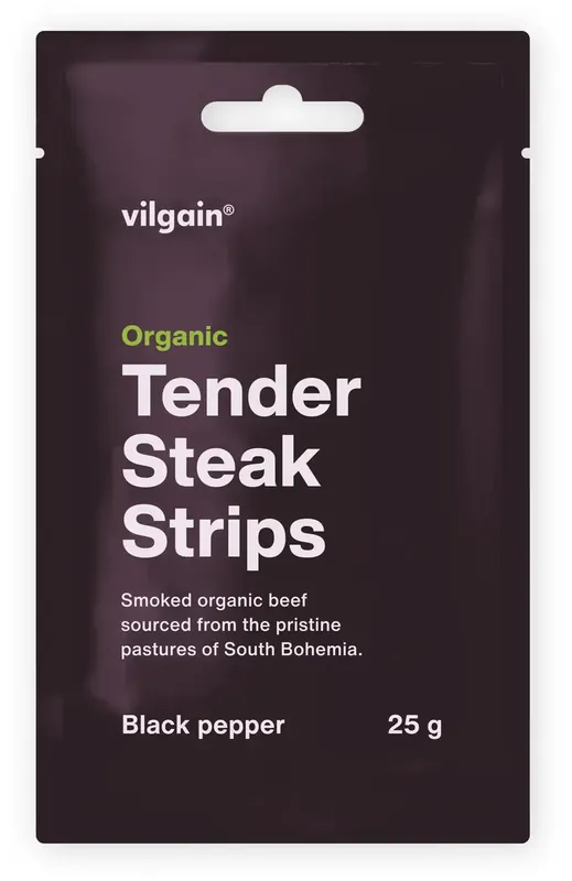 Vilgain Sušené steakové proužky BIO - černý pepř 25 g Cenový Hit
