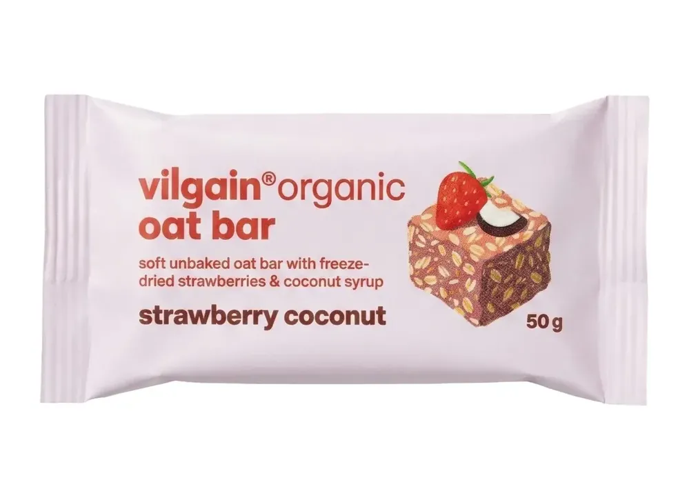 Vilgain Oat Bar BIO - Jahoda a kokos 50 g Přímo Od Výrobce