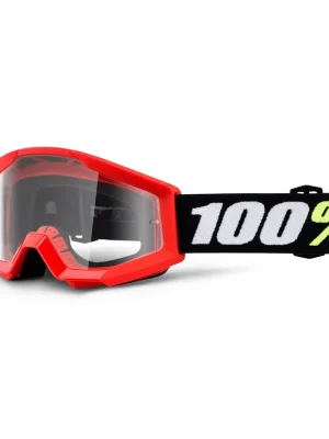 Pouze Dnes Dětské sjezdové brýle 100% STRATA MINI Clear Lens - červené