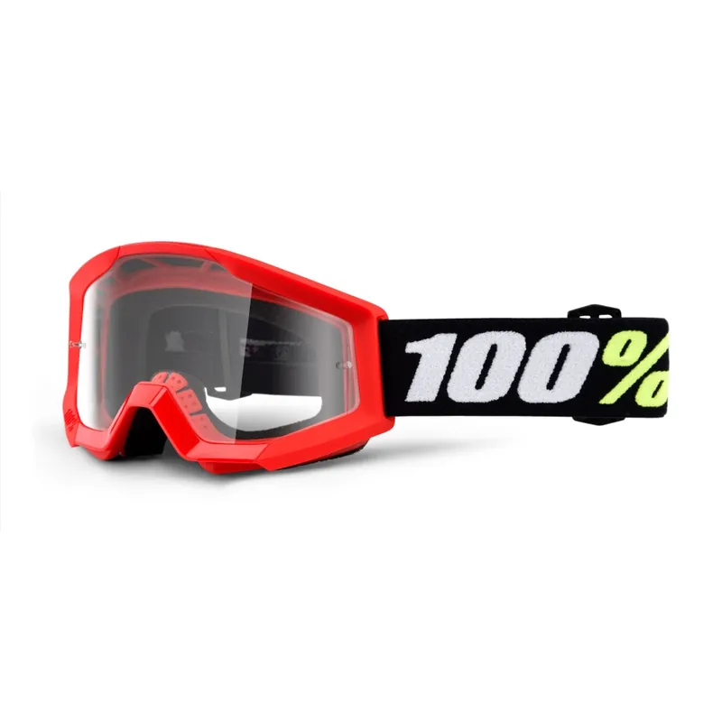 Pouze Dnes Dětské sjezdové brýle 100% STRATA MINI Clear Lens - červené