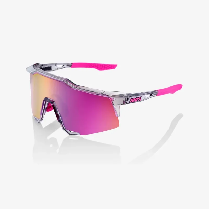 Brýle 100% SPEEDCRAFT - Polished Translucent Grey - Purple Multilayer Mirror Lens Cenová Bomba